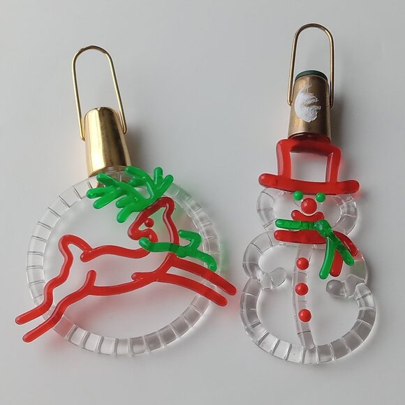 Vintage Reindeer & Snowman Holiday Dazzle Mini Light Cover Ornaments - Picture 6 of 8